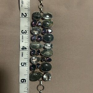 Elegant Multi-Stone Sterling Silver Bracelet
